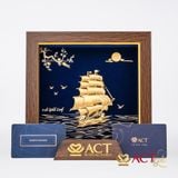 Quà tặng tranh Thuyền dát vàng 24k ACT GOLD ISO 9001:2015 (Mẫu 3)