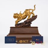 Quà tặng Biểu Trưng Bạch Hổ dát vàng 24k ACT GOLD ISO 9001:2015