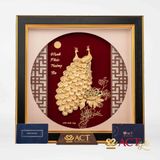 Quà tặng tranh Đôi Chim Công dát vàng 24k ACT GOLD ISO 9001:2015