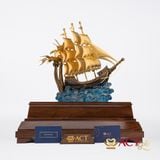 Quà tặng Thuyền Buồm dát vàng 24k ACT GOLD ISO 9001:2015