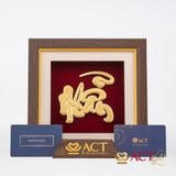 Quà tặng Tranh Chữ Nhẫn dát vàng 24k ACT GOLD ISO 9001:2015