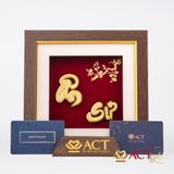 Quà tặng Tranh Chữ Ân Sư dát vàng 24k ACT GOLD ISO 9001:2015