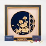 Quà tặng Tranh Hoa Sen dát vàng 24k ACT GOLD ISO 9001:2015