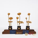 Quà tặng Hồ Sen Phúc Lộc Thọ dát vàng 24k ACT GOLD ISO 9001:2015