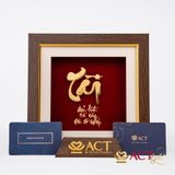 Quà tặng Tranh Chữ Tài dát vàng 24k ACT GOLD ISO 9001:2015