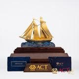 Quà tặng Thuyền Buồm dát vàng 24k ACT GOLD ISO 9001:2015