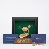 Quà tặng Tranh Hoa Sen dát vàng 24k ACT GOLD ISO 9001:2015