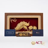 Quà tặng tranh Đôi Chim Công dát vàng 24k ACT GOLD ISO 9001:2015 (Mẫu 16)