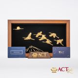Quà tặng Tranh Đàn Chim Hạc dát vàng 24k ACT GOLD ISO 9001:2015