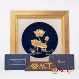 Quà tặng Tranh Hoa Sen dát vàng 24k ACT GOLD ISO 9001:2015