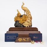 Quà tặng Chim Công dát vàng 24k ACT GOLD ISO 9001:2015 ( mẫu 1 )