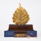 Tượng lá bồ đề dát vàng 24k ACT GOLD ISO 9001:2015