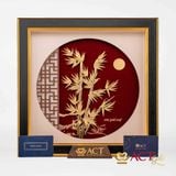 Quà tặng Tranh Cây Trúc dát vàng 24k ACT GOLD ISO 9001:2015