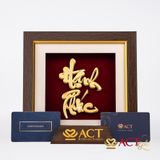 Quà tặng Tranh Chữ Hạnh Phúc dát vàng 24k ACT GOLD ISO 9001:2015
