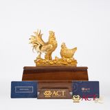 Quà tặng Gia Đình Gà dát vàng 24k ACT GOLD ISO 9001:2015