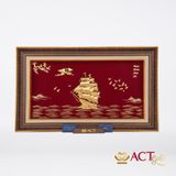 Quà tặng tranh Thuyền dát vàng 24k ACT GOLD ISO 9001:2015
