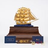 Quà tặng Thuyền Buồm dát vàng 24k ACT GOLD ISO 9001:2015 (Mẫu 27)