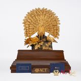 Quà tặng Tượng Đôi Chim Công dát vàng 24k ACT GOLD ISO 9001:2015