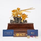 Quà tặng Chim Uyên Ương dát vàng 24k ACT GOLD ISO 9001:2015