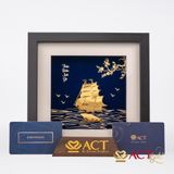 Quà tặng tranh Thuyền dát vàng 24k ACT GOLD ISO 9001:2015