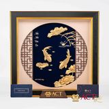 Quà tặng tranh Cá Chép Hoa Sen dát vàng 24k ACT GOLD ISO 9001:2015 (Mẫu 1)
