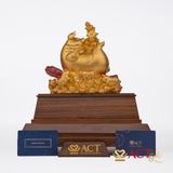 Quà tặng Heo Tài Lộc dát vàng 24k ACT GOLD ISO 9001:2015 (Mẫu 4)