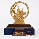 Quà tặng Chim Công dát vàng 24k ACT GOLD ISO 9001:2015 (Mẫu 3)