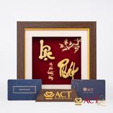 Quà tặng tranh chữ Lộc Phát dát vàng 24k ACT GOLD ISO 9001:2015