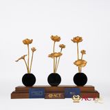 Quà tặng Hồ Sen 9 Nhánh dát vàng 24k ACT GOLD ISO 9001:2015