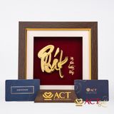 Quà tặng Tranh Chữ Phát dát vàng 24k ACT GOLD ISO 9001:2015