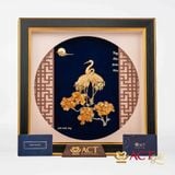 Quà tặng tranh Đôi Chim Hạc dát vàng 24k ACT GOLD ISO 9001:2015 (Mẫu 1)