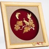 Quà tặng tranh Tùng Hạc Diên Niên dát vàng 24k ACT GOLD ISO 9001:2015