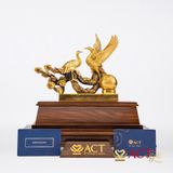 Quà tặng Chim Hạc dát vàng 24k ACT GOLD ISO 9001:2015(Mẫu 4)