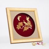 Quà tặng tranh Tùng Hạc Diên Niên dát vàng 24k ACT GOLD ISO 9001:2015