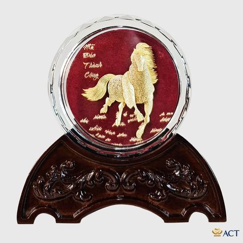 Quà tặng Chặn Giấy Ngựa Pha Lê Vàng Lá 24k ACT GOLD ISO 9001:2015 (Mẫu 2)