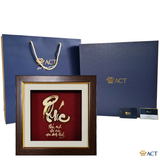 Quà tặng Tranh Chữ Phúc dát vàng 24k ACT GOLD ISO 9001:2015(Mẫu 3)