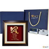 Quà tặng Tranh Chữ Yêu dát vàng 24k ACT GOLD ISO 9001:2015