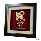 Quà tặng Tranh Chữ Yêu dát vàng 24k ACT GOLD ISO 9001:2015