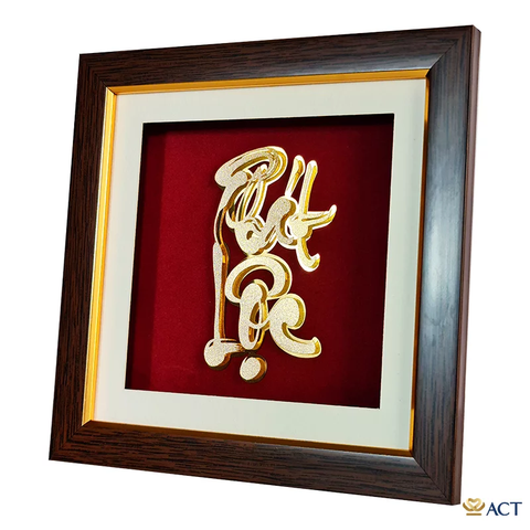 Quà tặng Tranh Chữ Phát Lộc dát vàng 24k ACT GOLD ISO 9001:2015