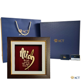 Quà tặng Tranh Chữ Minh dát vàng 24k ACT GOLD ISO 9001:2015