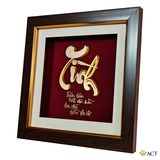 Quà tặng Tranh Chữ Tình dát vàng 24k ACT GOLD ISO 9001:2015