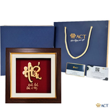 Quà tặng Tranh Chữ Hiếu dát vàng 24k ACT GOLD ISO 9001:2015