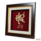 Quà tặng Tranh Chữ Hiếu dát vàng 24k ACT GOLD ISO 9001:2015