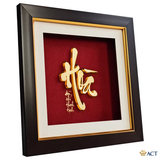 Quà tặng Tranh Chữ Hoà dát vàng 24k ACT GOLD ISO 9001:2015