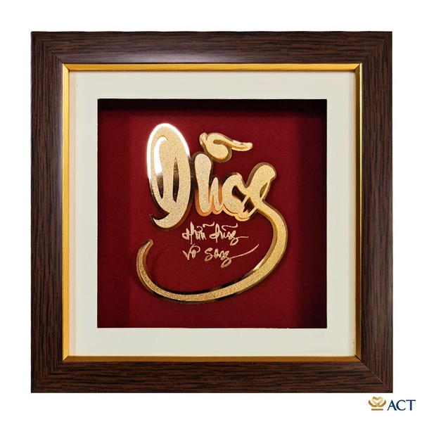 Quà tặng Tranh Chữ Dũng dát vàng 24k ACT GOLD ISO 9001:2015