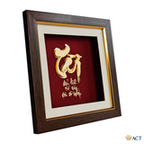 Quà tặng Tranh Chữ Tài dát vàng 24k ACT GOLD ISO 9001:2015