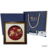 Quà tặng tranh Đôi Chim Sẻ dát vàng 24k ACT GOLD ISO 9001:2015