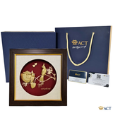Quà tặng tranh Đôi Chim Chào Mào dát vàng 24k ACT GOLD ISO 9001:2015