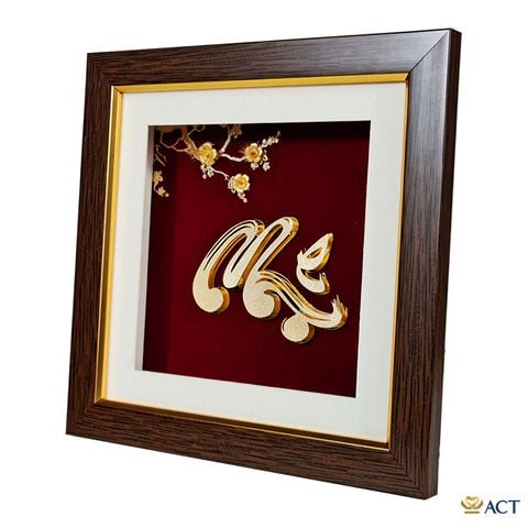 Quà tặng Tranh Chữ Mẹ dát vàng 24k ACT GOLD ISO 9001:2015