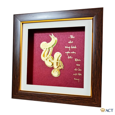 Quà tặng Tranh Chữ Thọ dát vàng 24k ACT GOLD ISO 9001:2015(Mẫu 3)